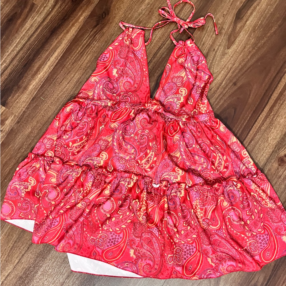 Vibrant Paisley Halter Dress